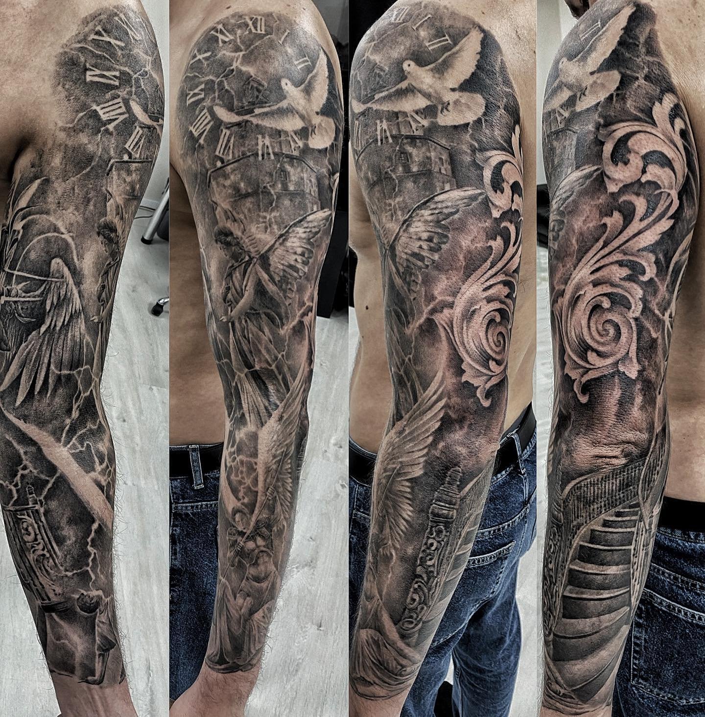Color realism tattoo work in progress